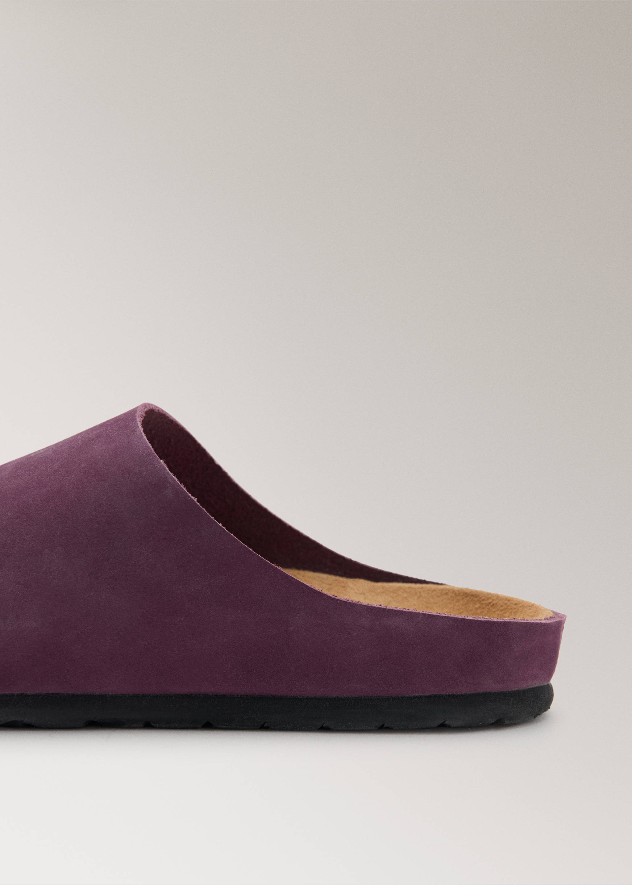 Minimalist leather clogs - Details of the article 1, Lilac. Ref: 27055973-00.