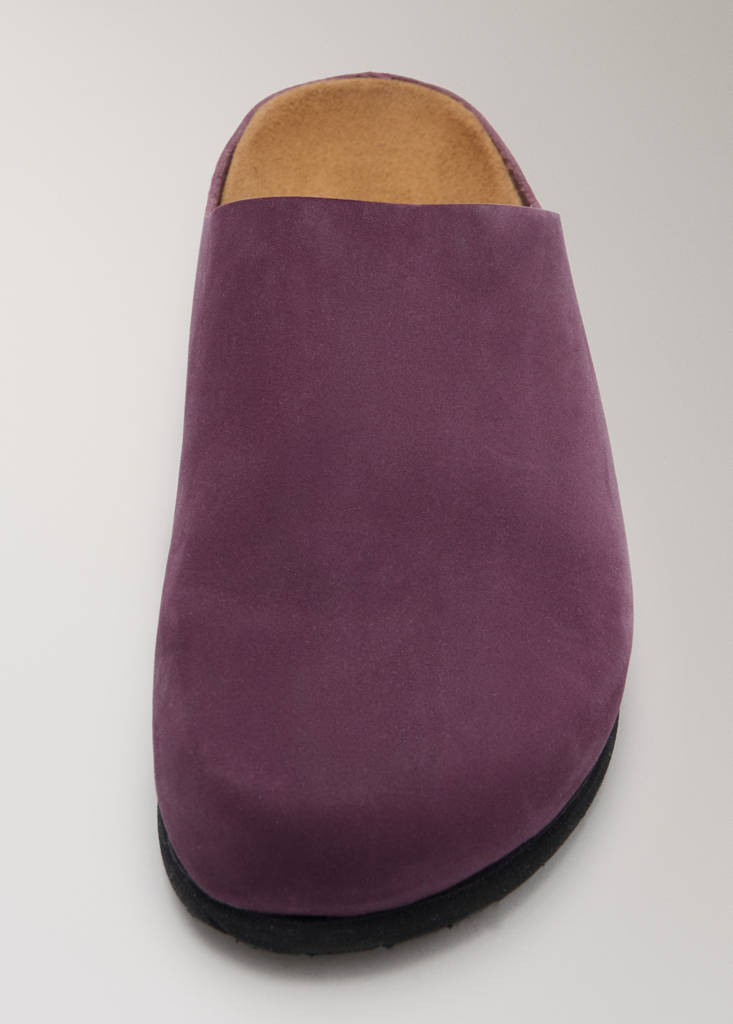 Minimalist leather clogs — Lilac
