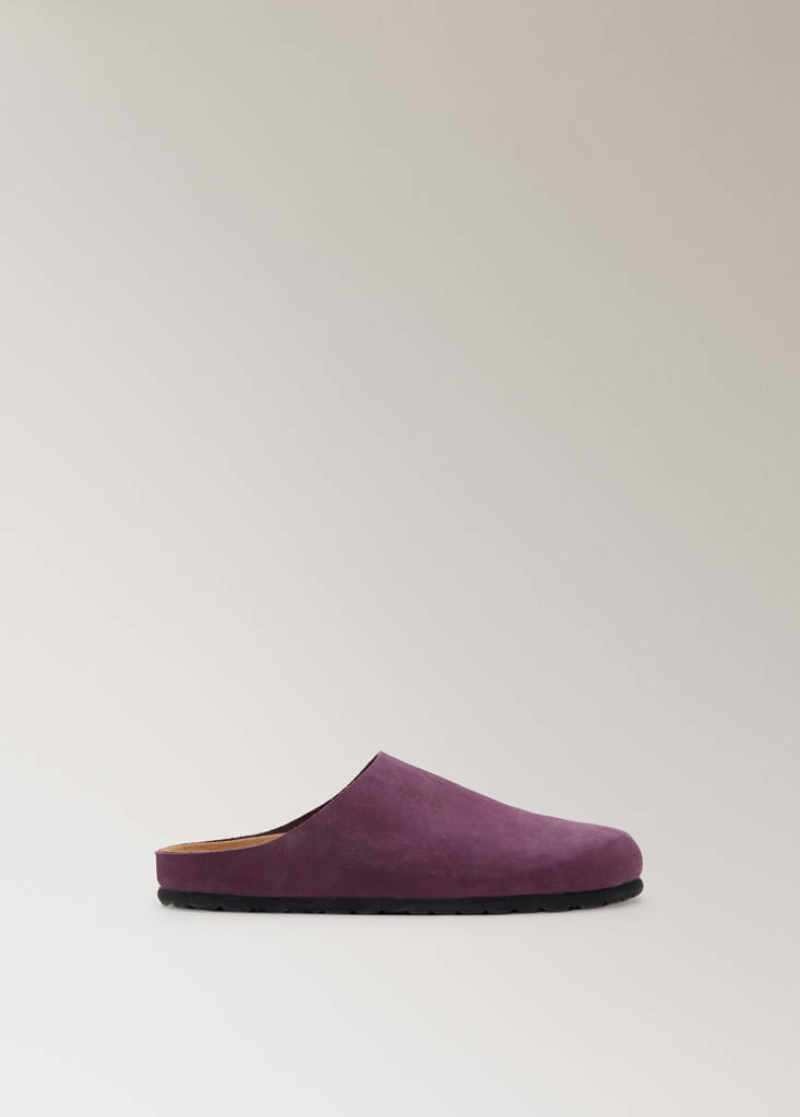 Minimalist leather clogs — Lilac