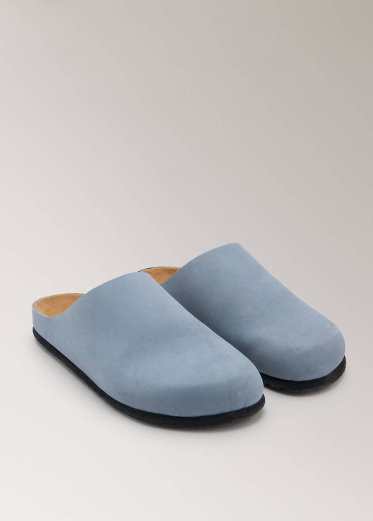 Minimalist leather clogs — Grey