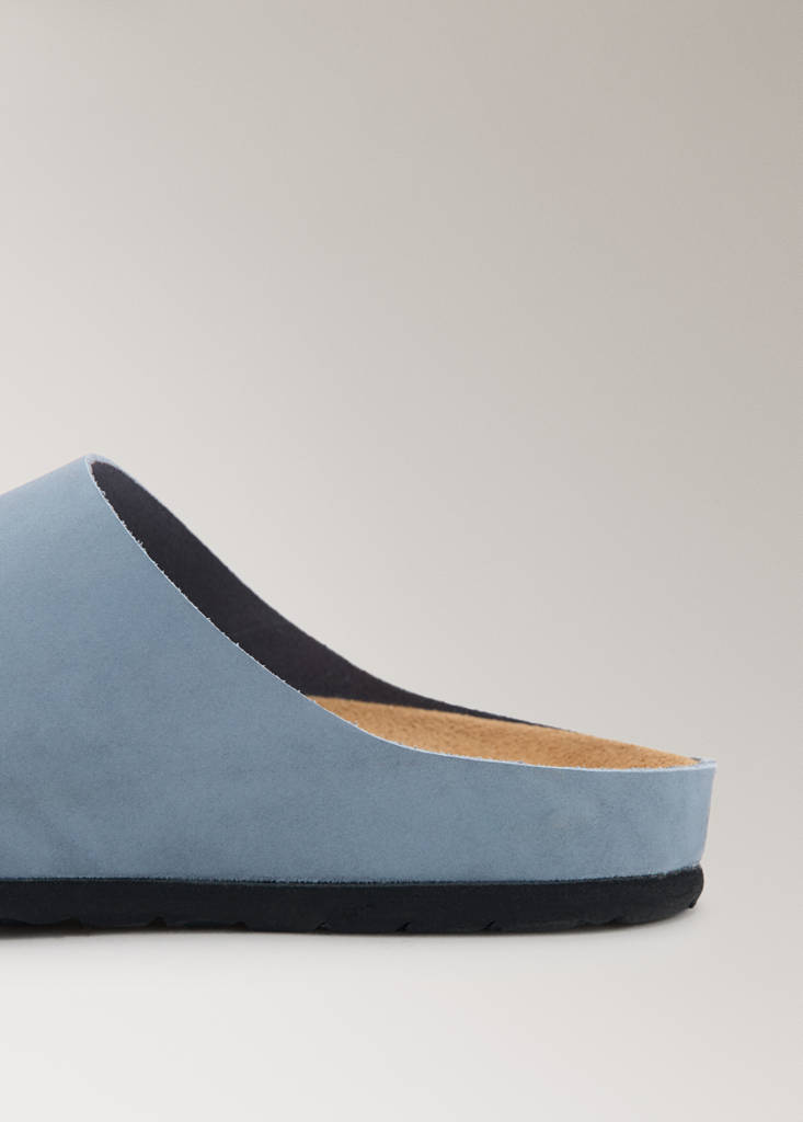 Minimalist leather clogs — Grey
