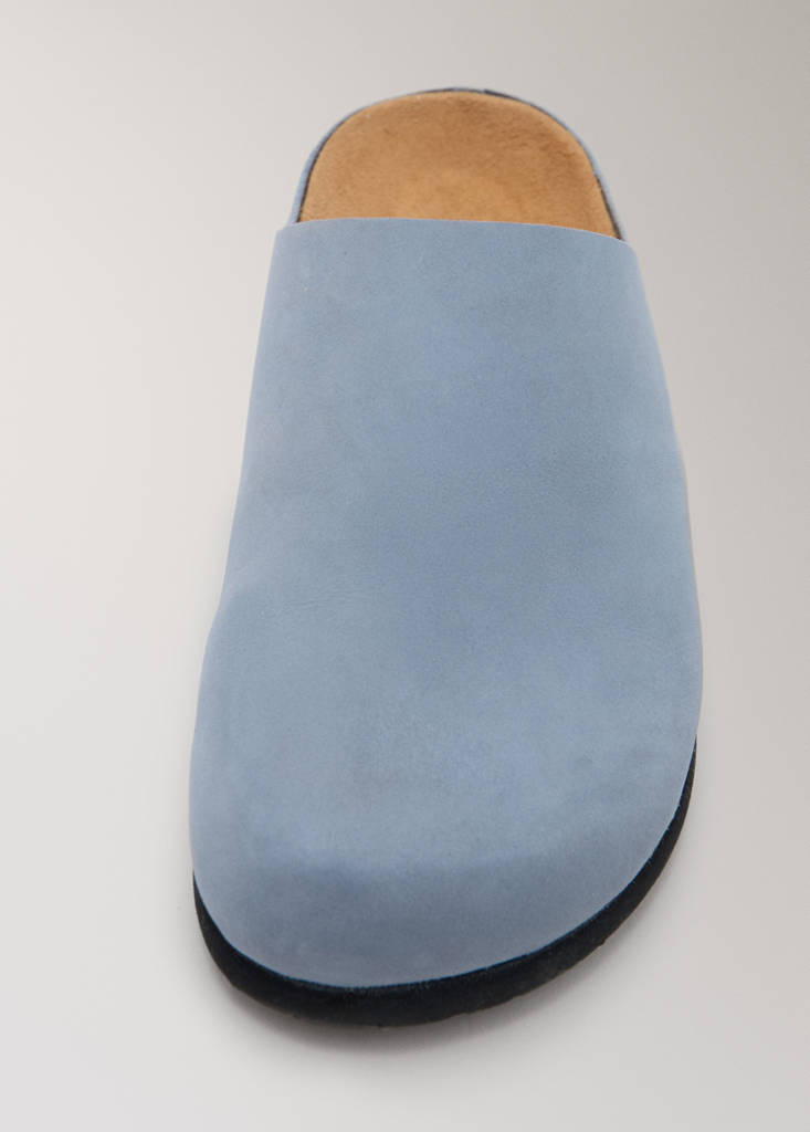 Minimalist leather clogs — Grey