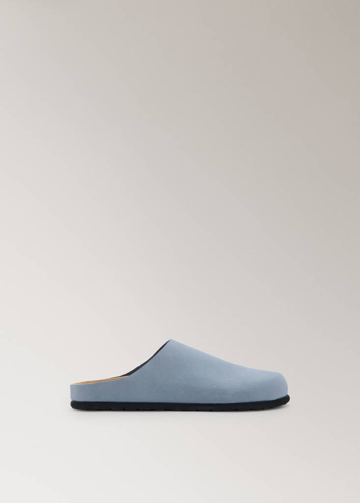 Minimalist leather clogs — Grey