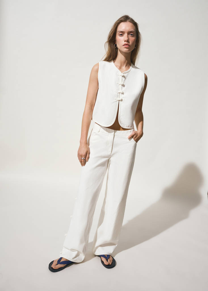 Straight-leg jeans with side details — Off White