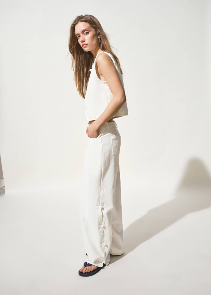 Straight-leg jeans with side details — Off White