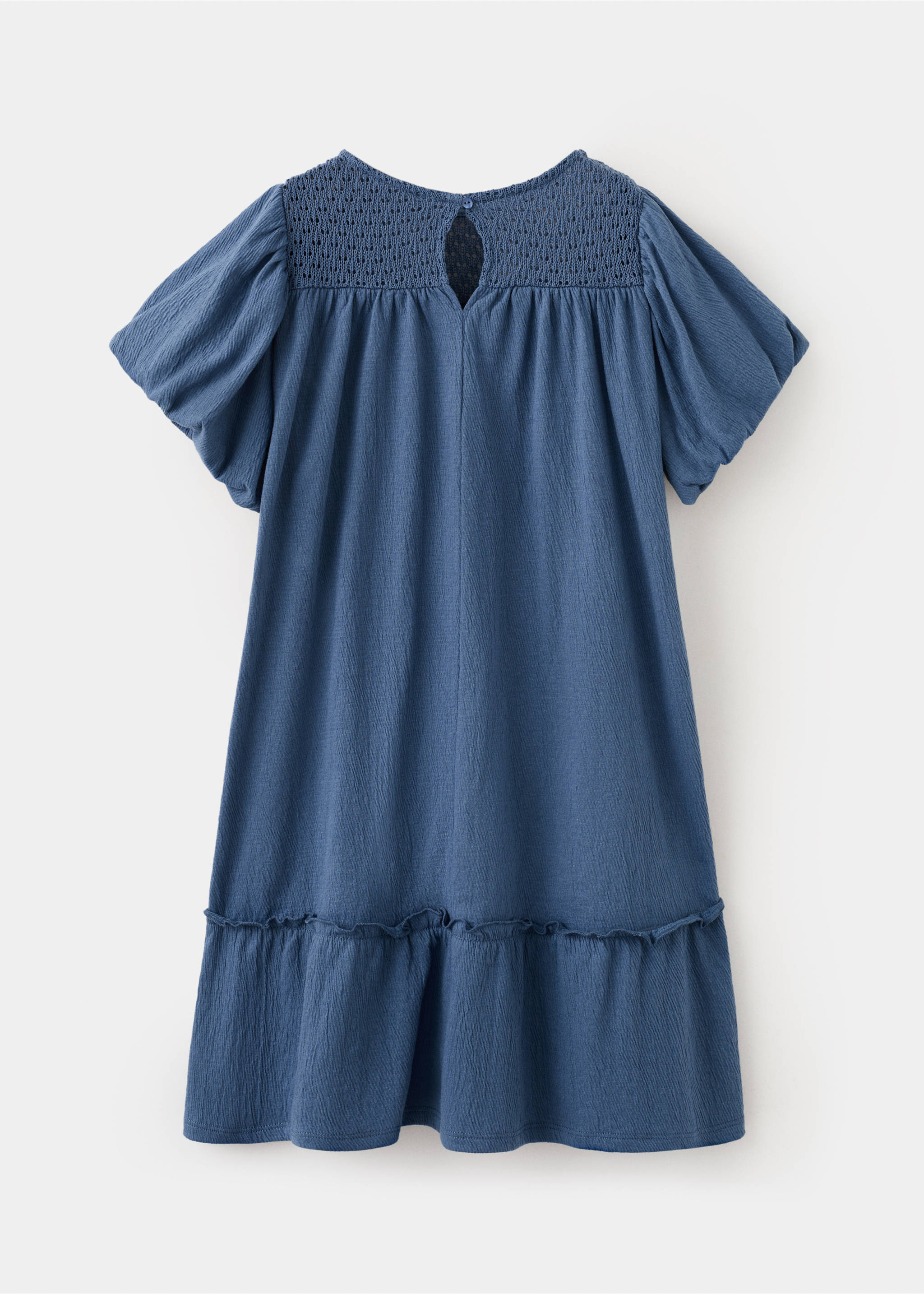 Short cotton dress - Reverse of the article, Navy. Ref: 27055977-00.