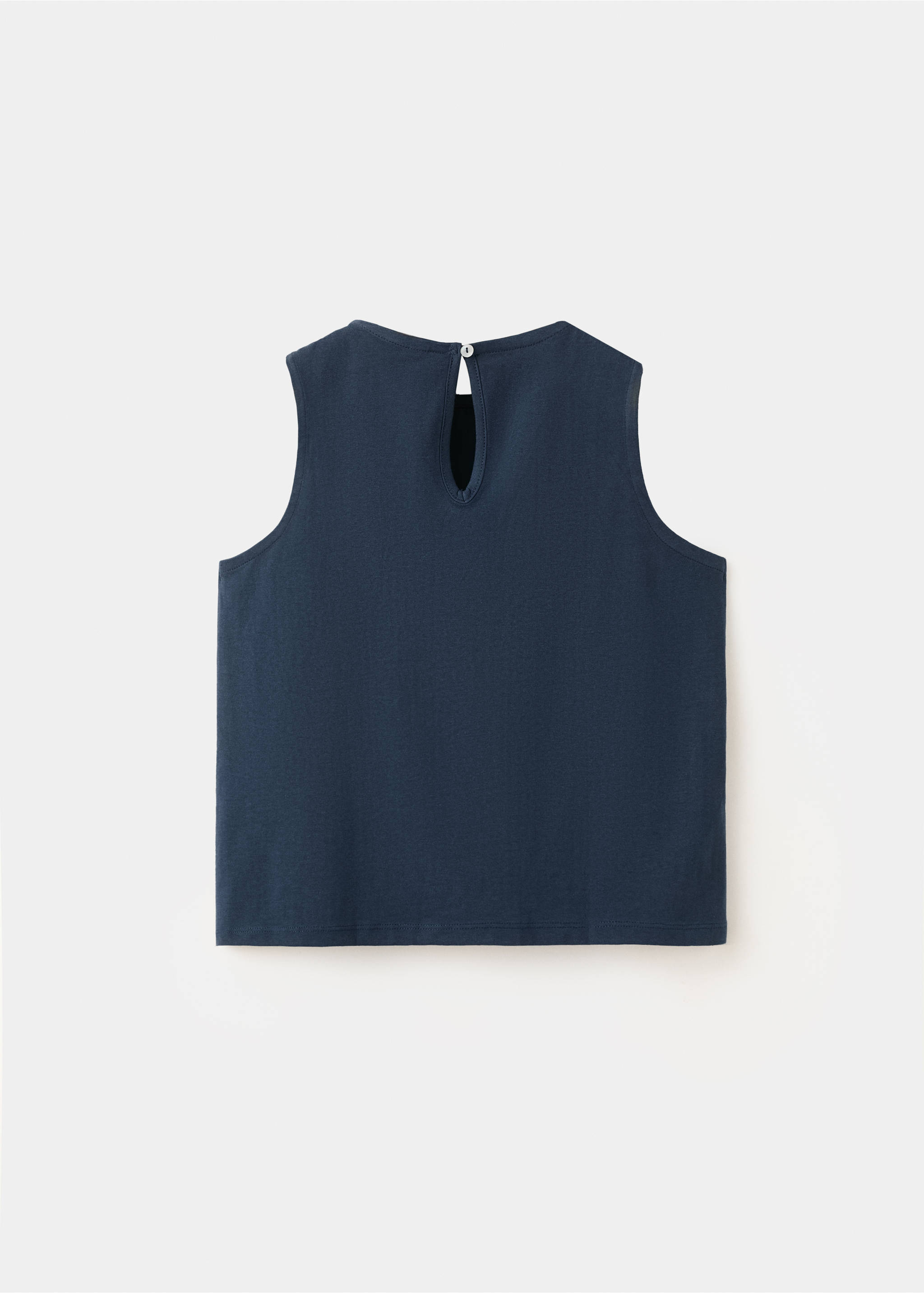 Embroidered cotton shirt - Reverse of the article, Navy. Ref: 27055979-00.