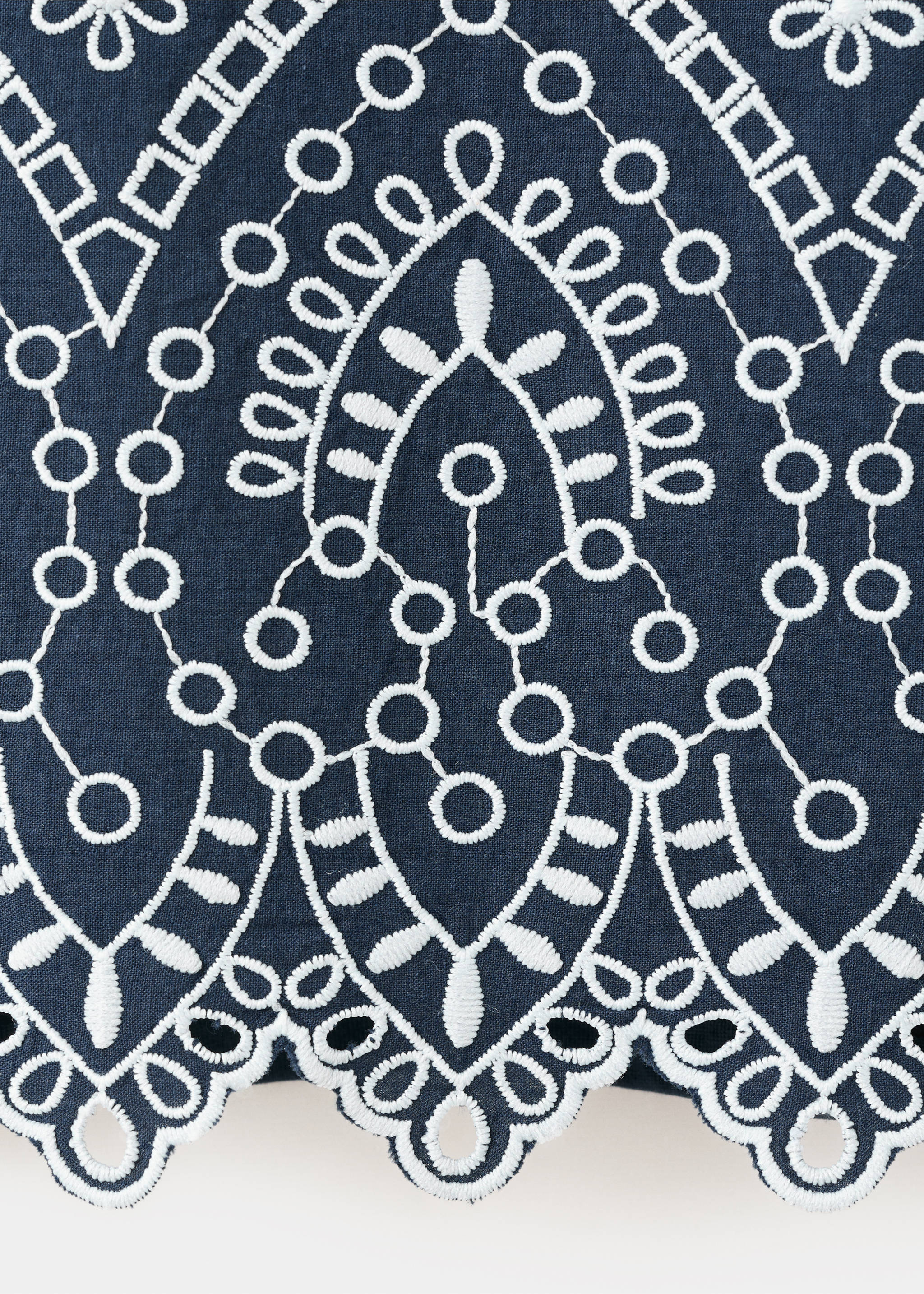 Embroidered cotton shirt - Details of the article 8, Navy. Ref: 27055979-00.