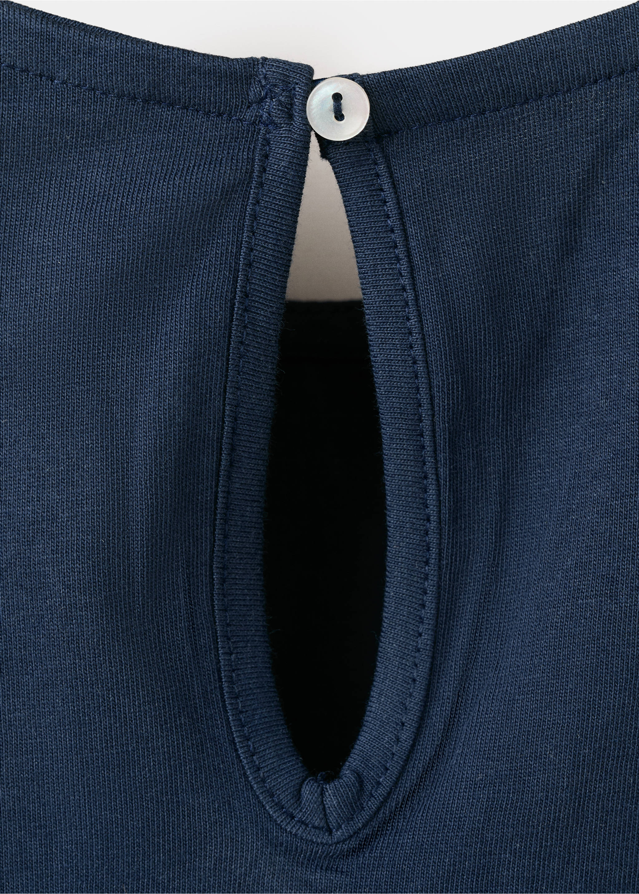 Embroidered cotton shirt - Details of the article 0, Navy. Ref: 27055979-00.