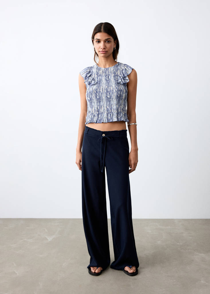 Top with tie-dye print — Blue