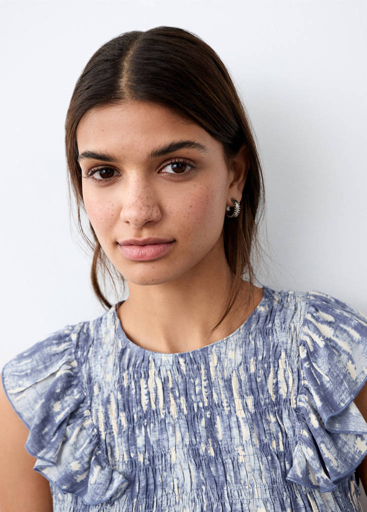 Top with tie-dye print — Blue
