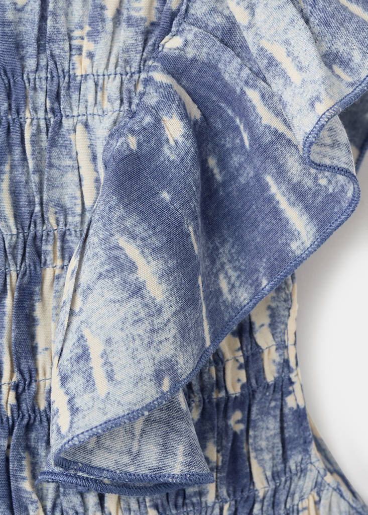 Top with tie-dye print — Blue