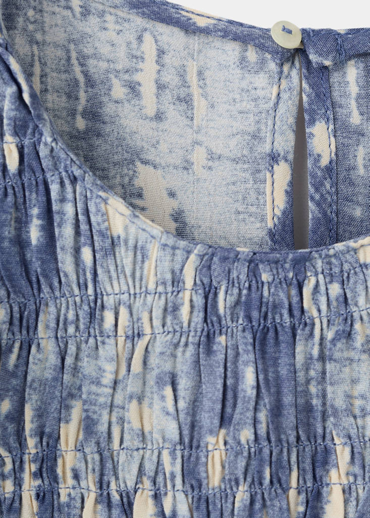 Top with tie-dye print — Blue