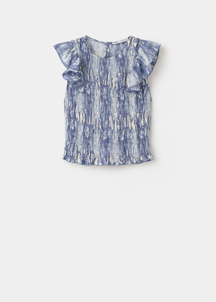 Top with tie-dye print — Blue