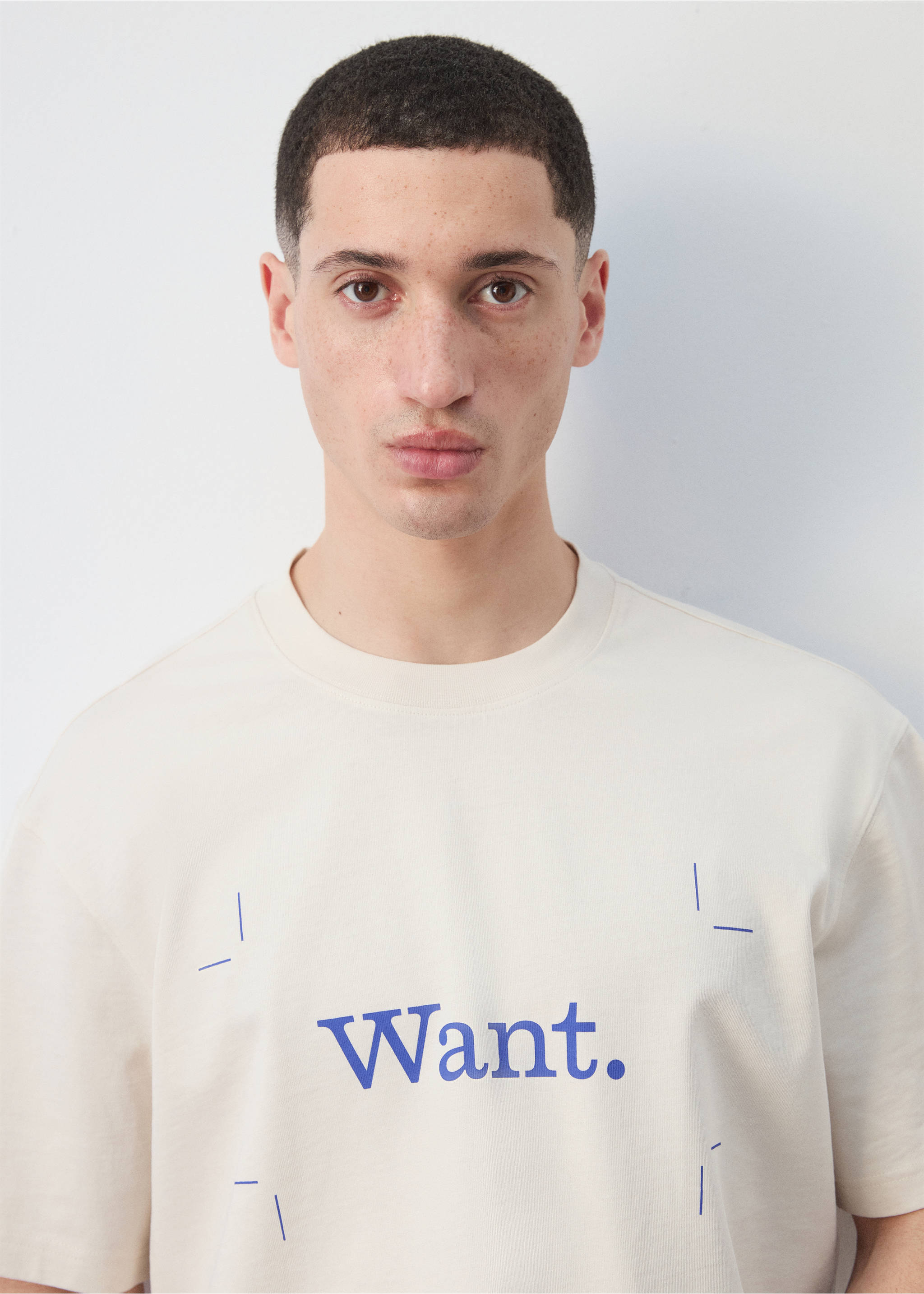 T-shirt 100 % coton imprimé - Détail de l'article 1, Blanc cassé. Ref: 27055989-00.