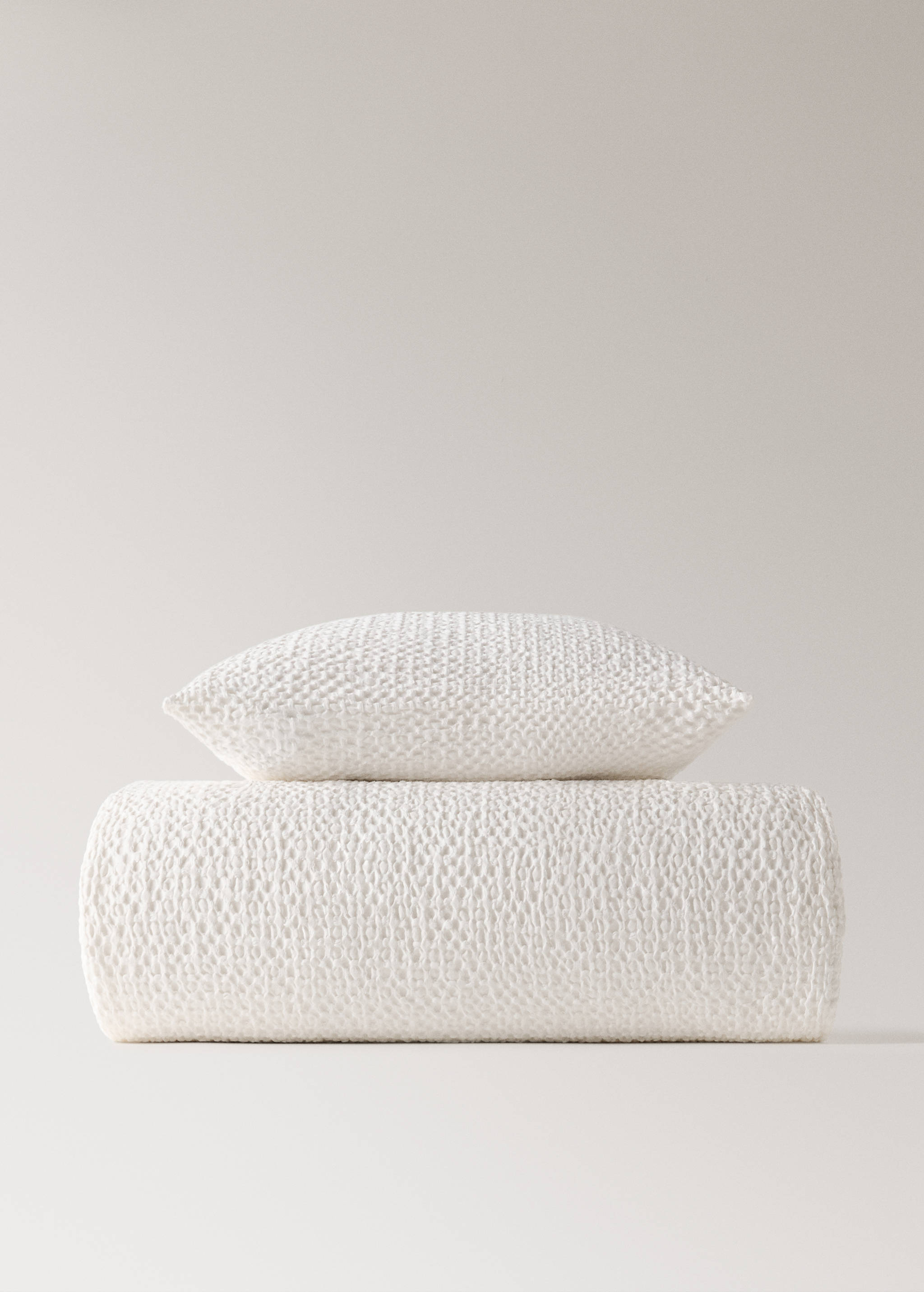 Waffle cotton garment-dyed bedspread 180/200 cm - Details of the article 3