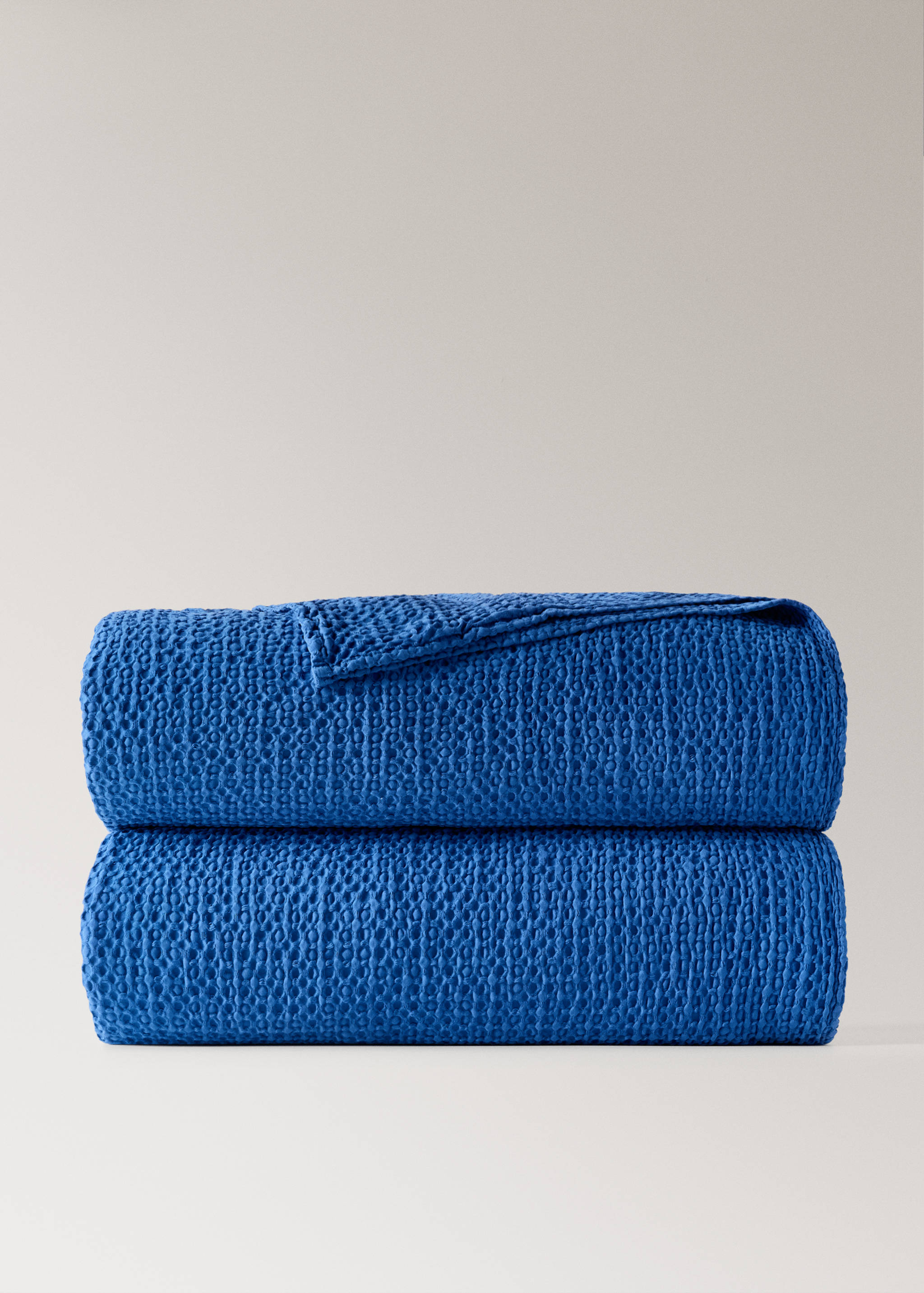 Waffle cotton garment-dyed bedspread 180/200 cm - Article without model