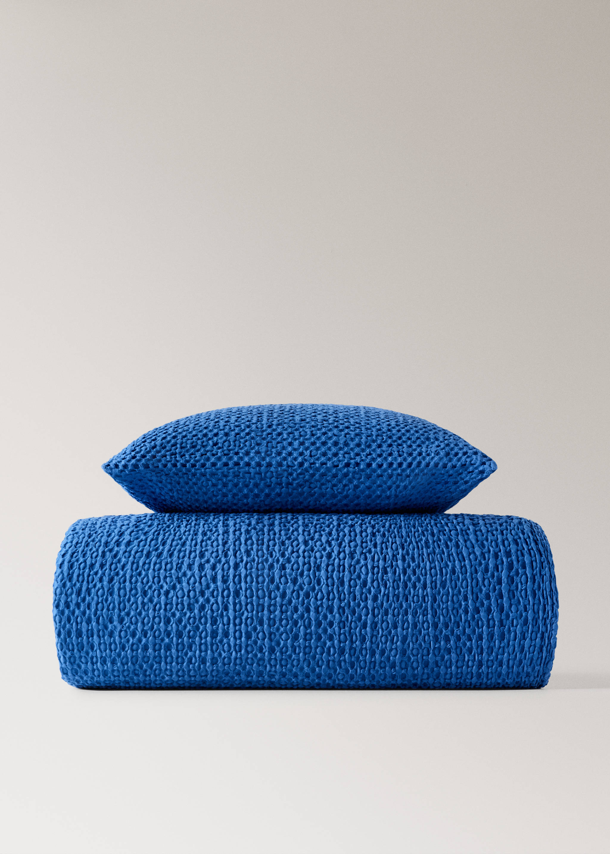 Waffle cotton garment-dyed bedspread 180/200 cm - Details of the article 3