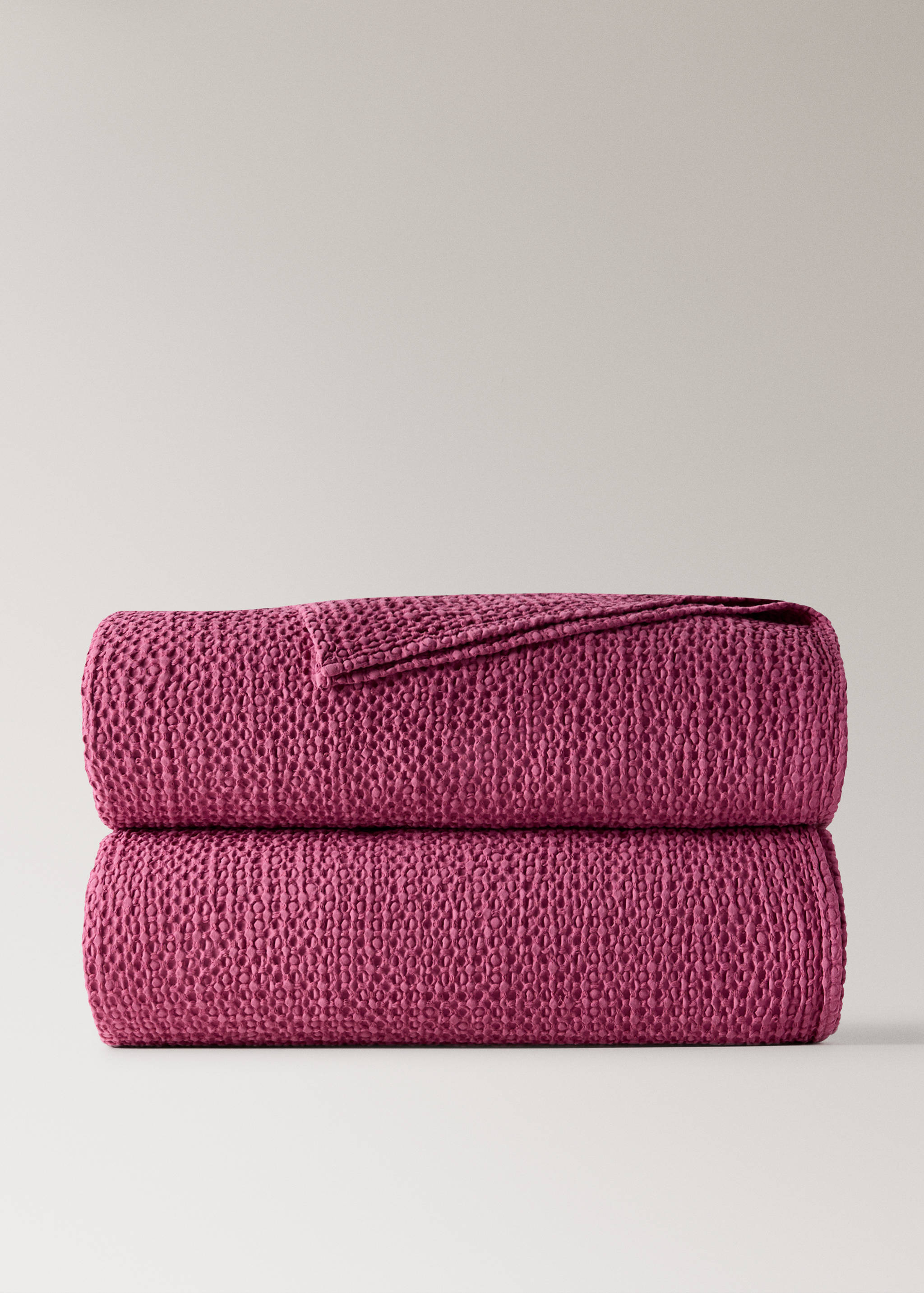 Colcha de algodão com textura waffle e garment dyed Cama 180/200 cm - Artigo sem modelo