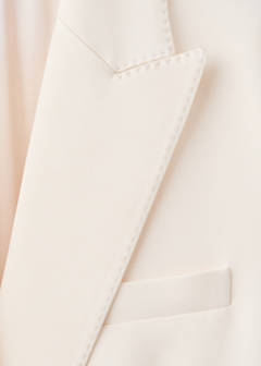 Topstitched blazer with lapels — Ecru 5