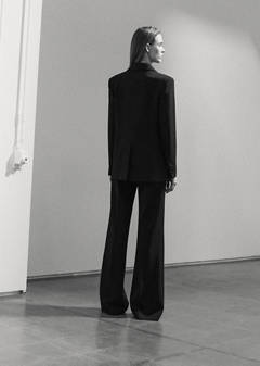 Topstitched blazer with lapels — Black 3