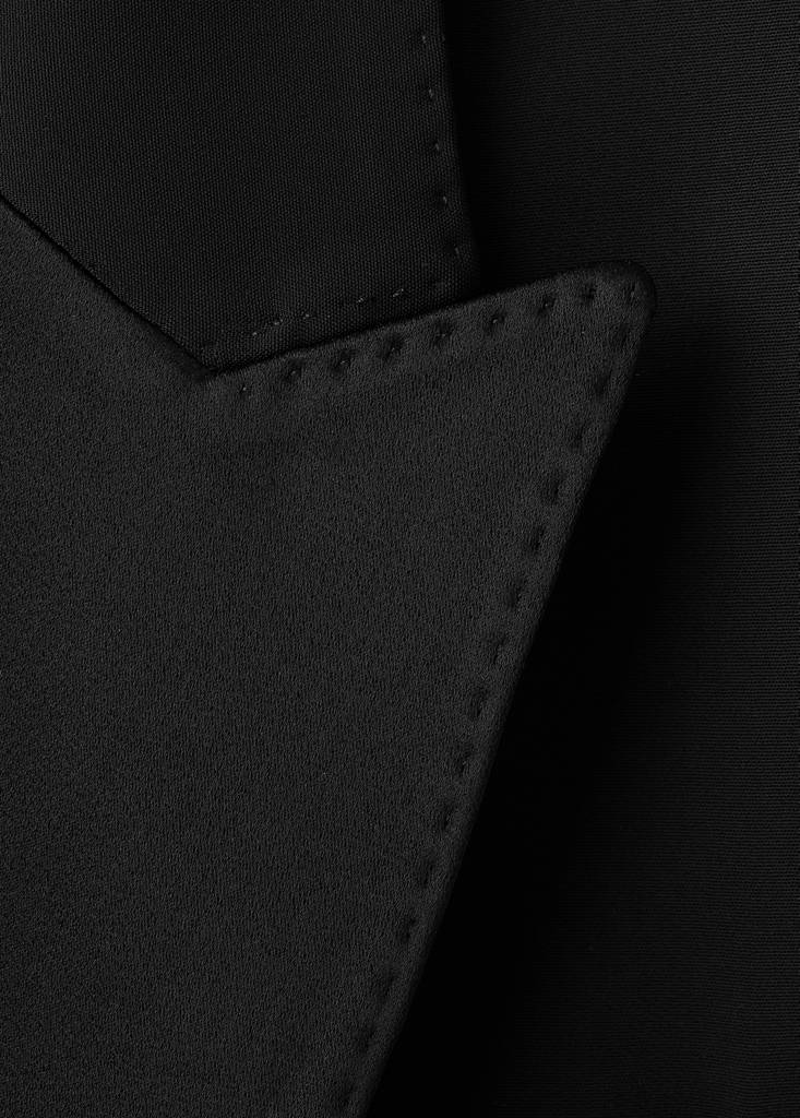 Topstitched blazer with lapels — Black
