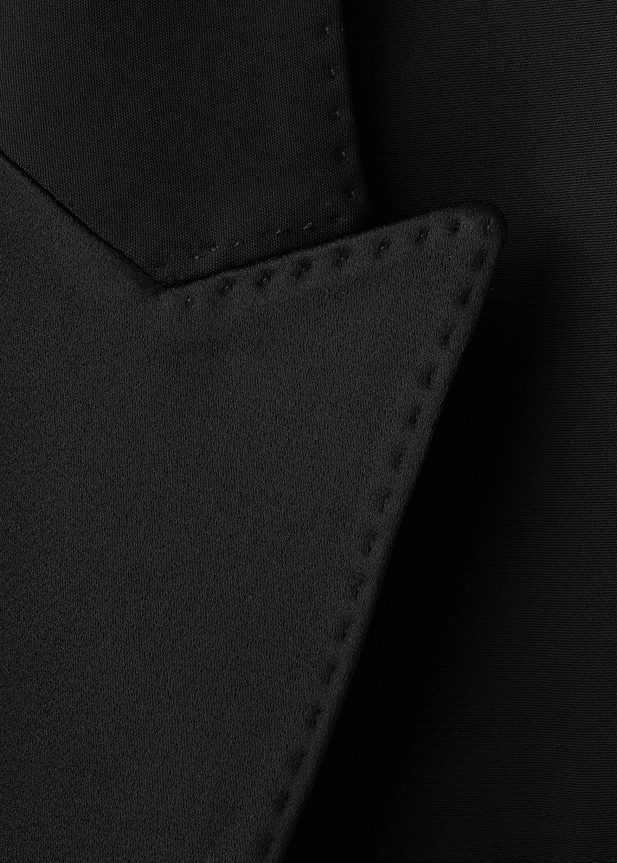 Topstitched blazer with lapels — Black