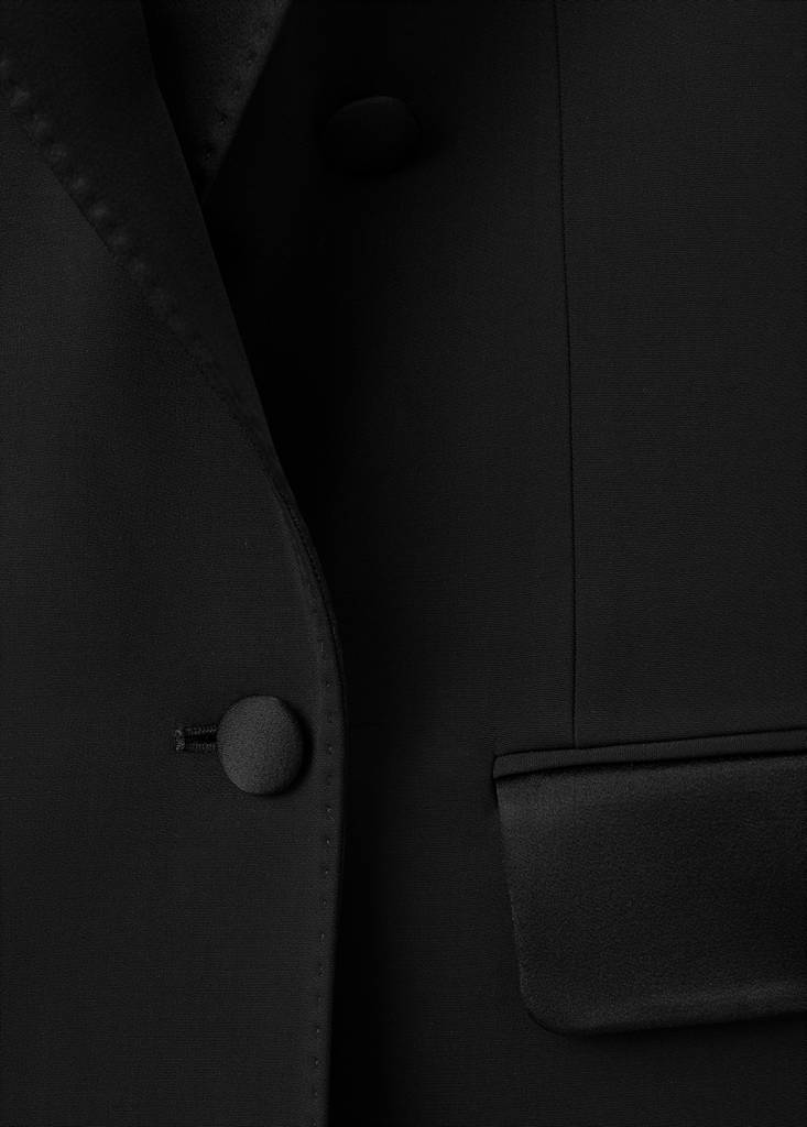 Topstitched blazer with lapels — Black