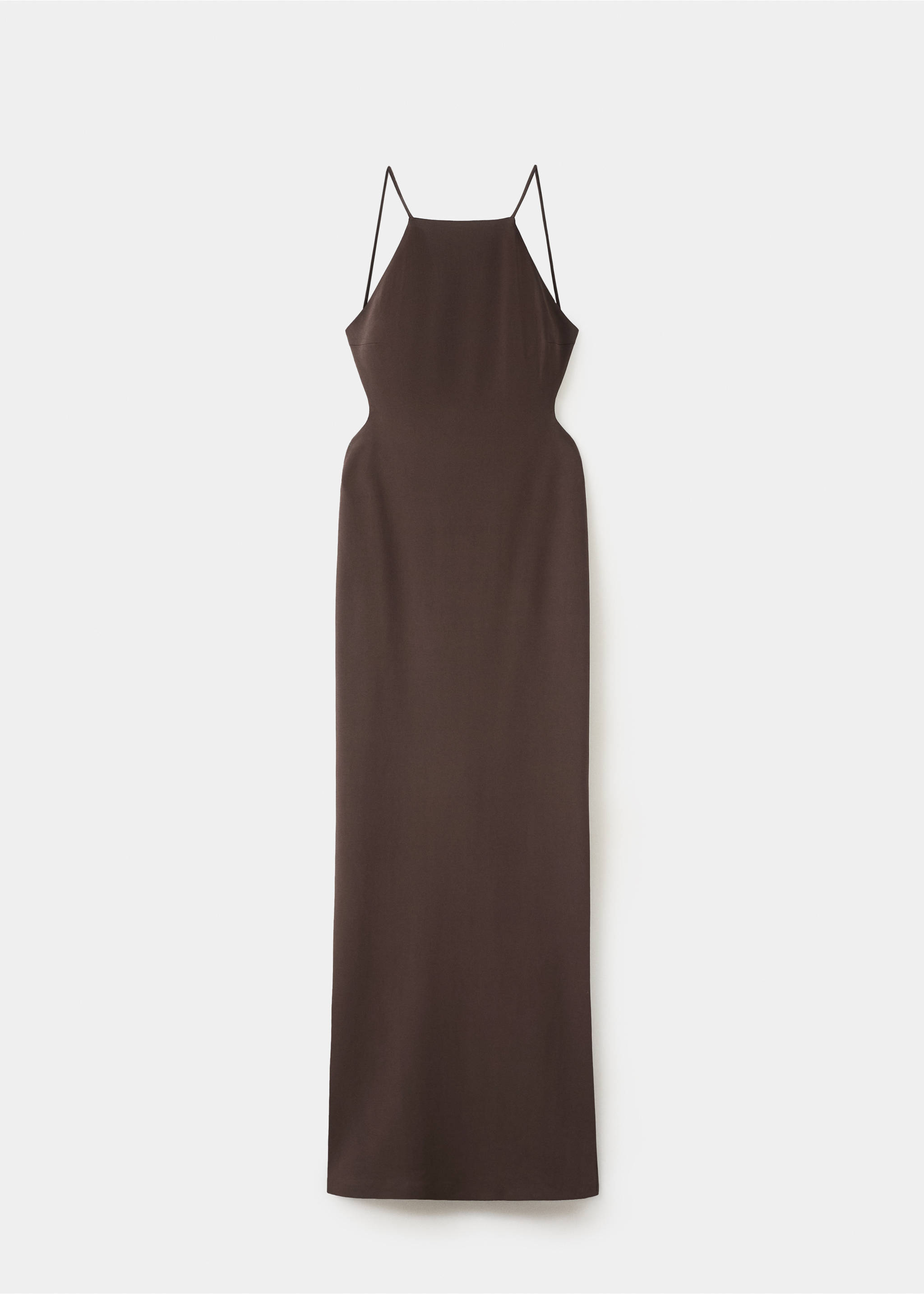 Long dress with open back - Article sans modèle, Chocolat. Ref: 27055993-00.