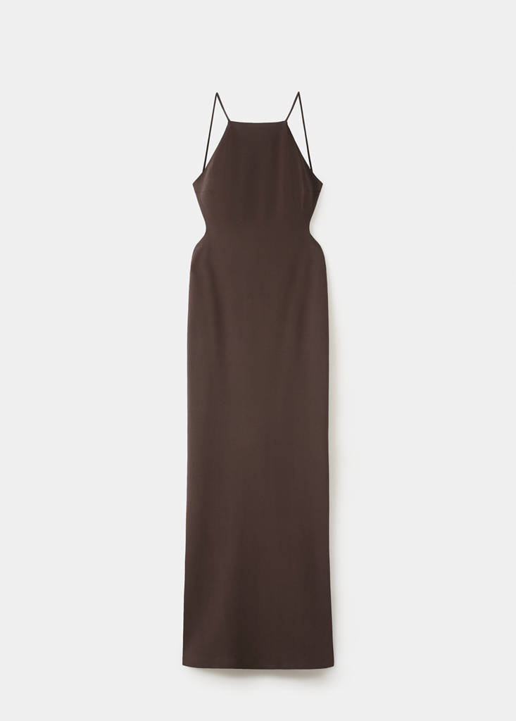 mango open back maxi dress Open-back satin-effect dress - Women