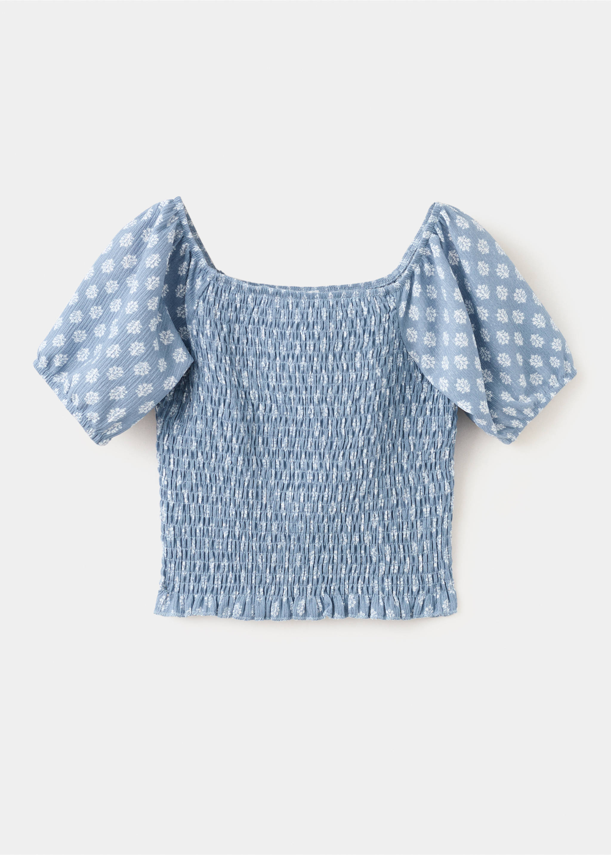 Short-sleeved printed t-shirt - Reverse of the article, Blue. Ref: 27055994-00.