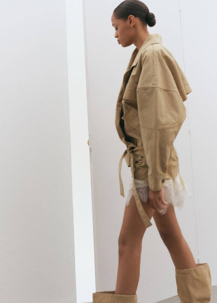 Satin lace shorts — Ecru