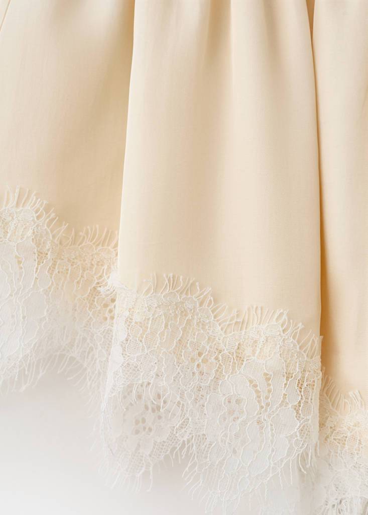 Satin lace shorts — Ecru
