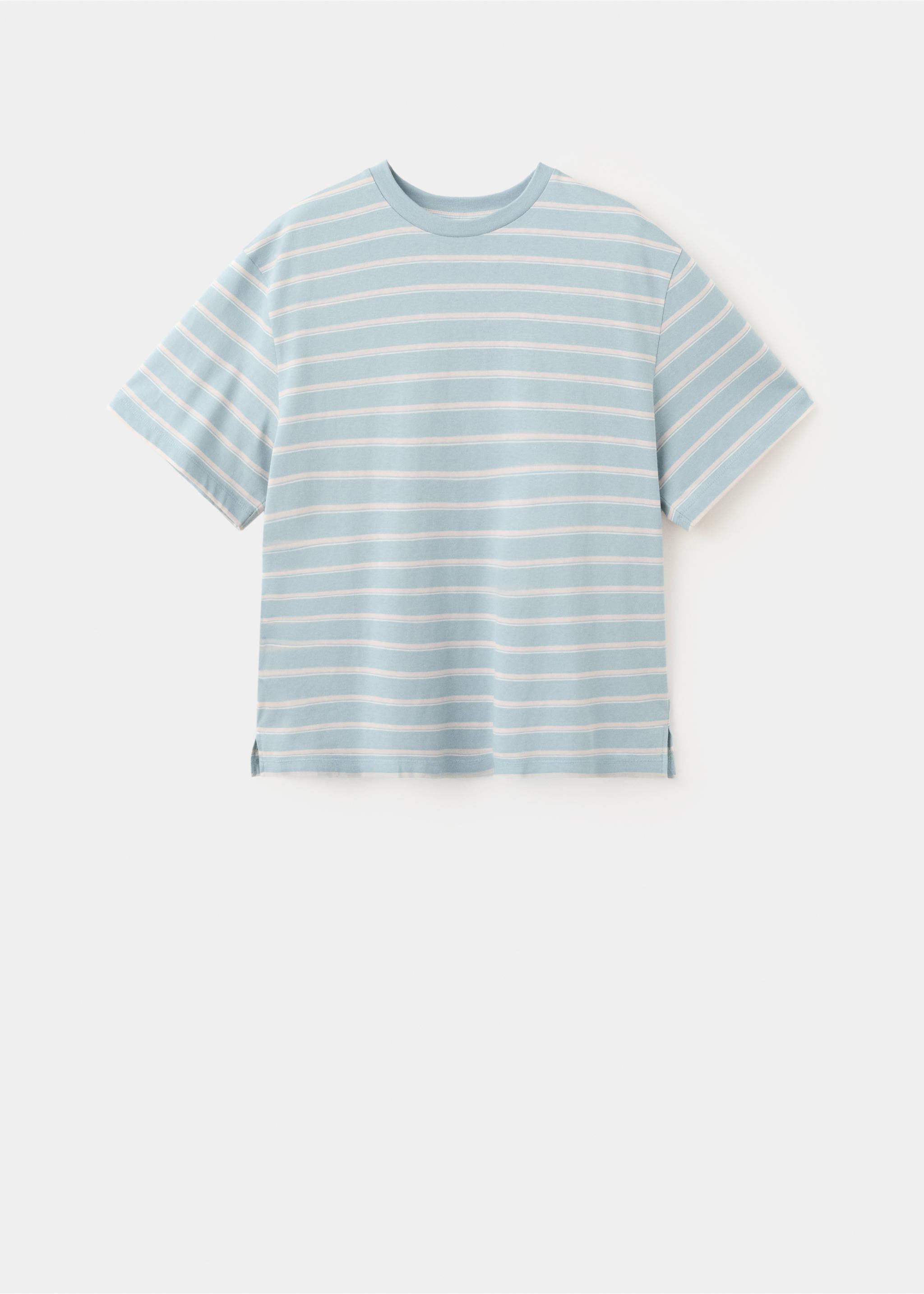 Cotton striped pyjama t-shirt - Article without model, Blue. Ref: 27056002-00.