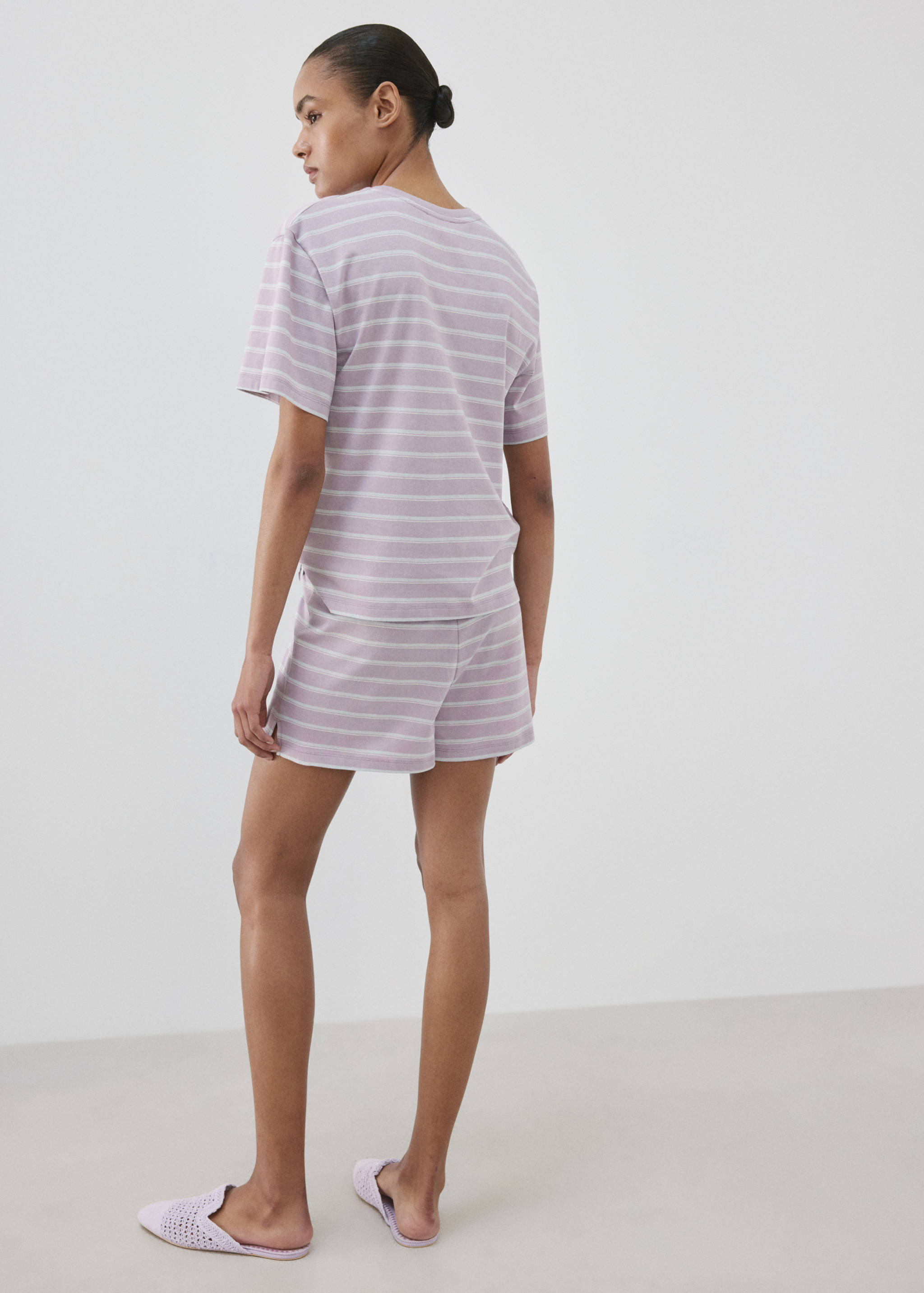 T-shirt de pyjama coton rayures - Verso de l’article