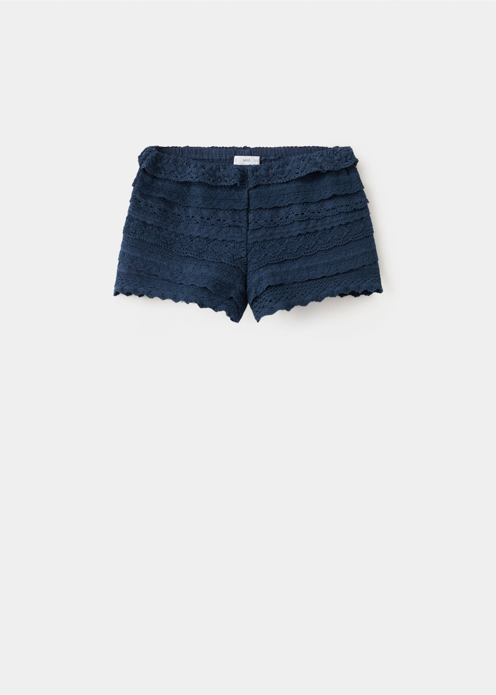 Crochet shorts with ruffles - Article without model, Dark Navy. Ref: 27056338-00.