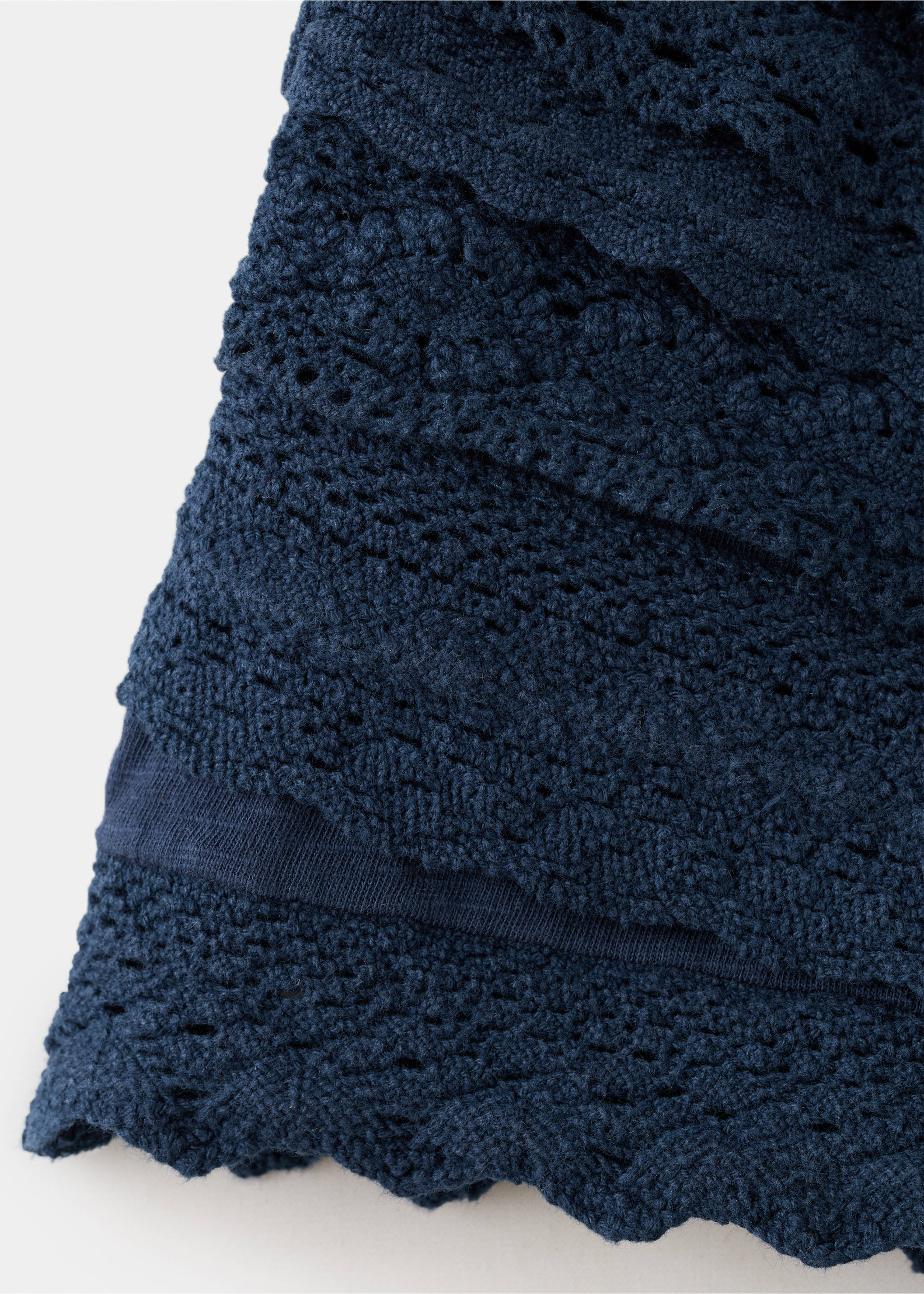 Crochet shorts with ruffles - Details of the article 0, Dark Navy. Ref: 27056338-00.