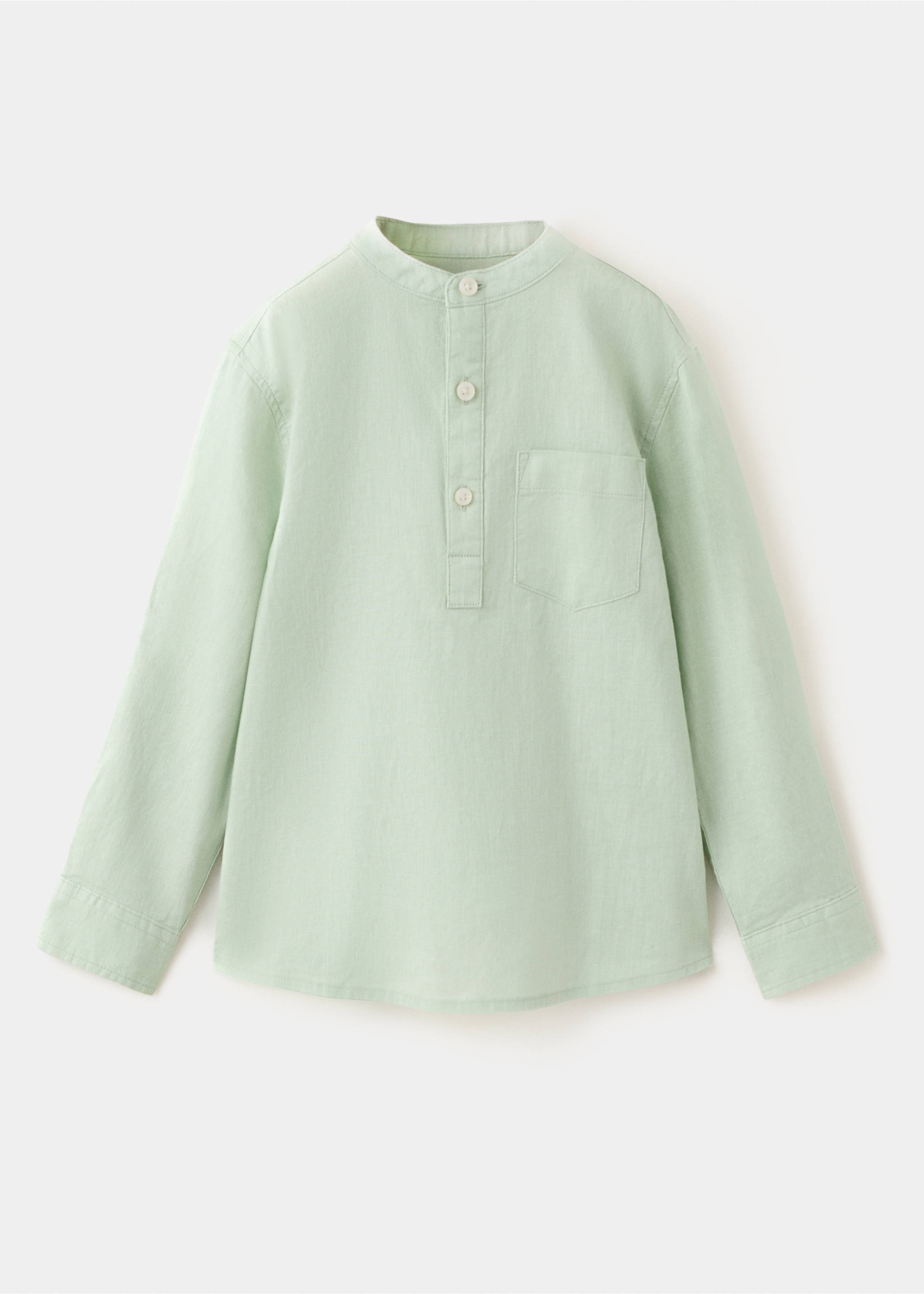 Camisa lino bolsillo - Artículo sin modelo, Verde pastel. Ref: 27056339-00.