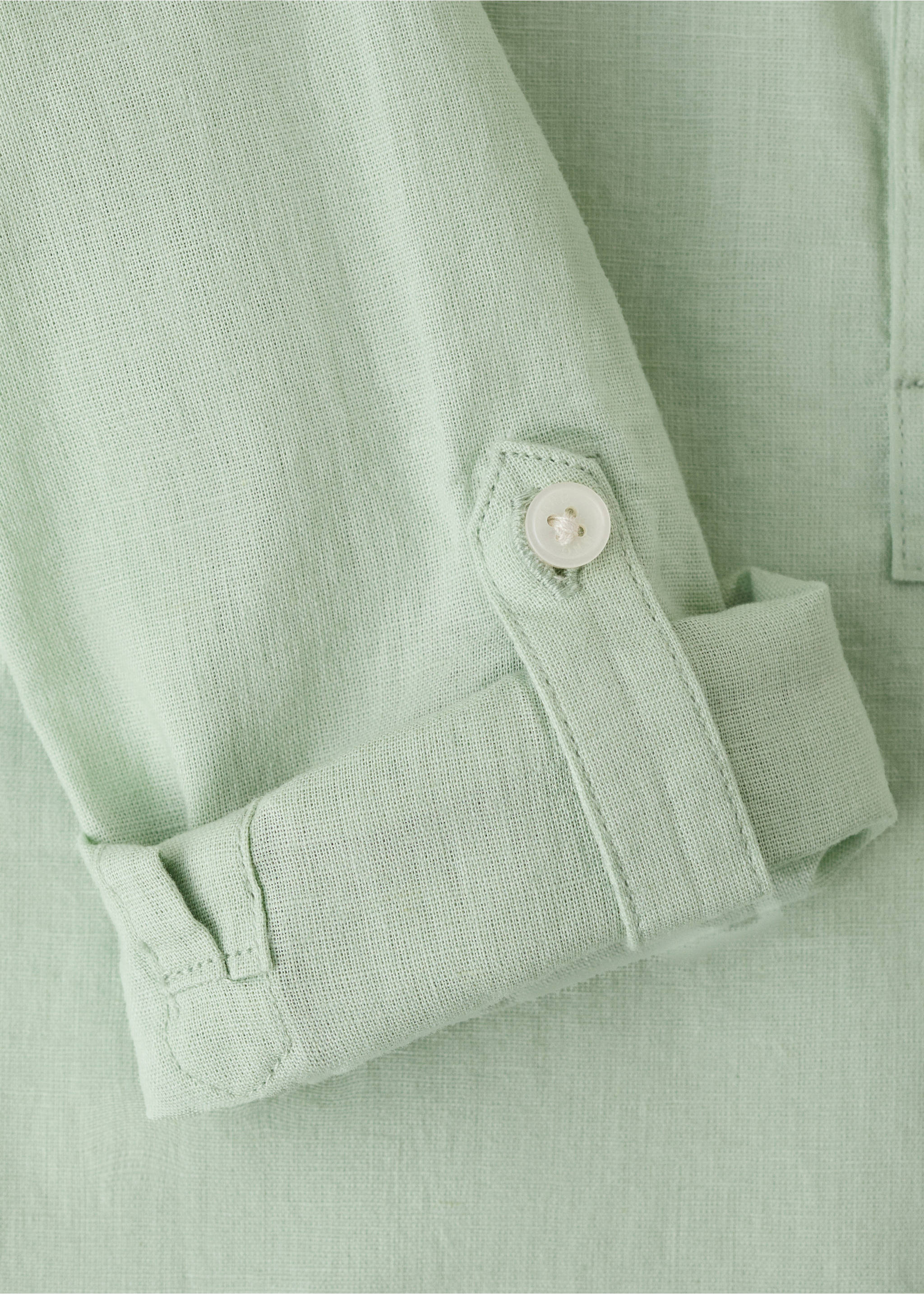 Camisa lino bolsillo - Detalle del artículo 0, Verde pastel. Ref: 27056339-00.