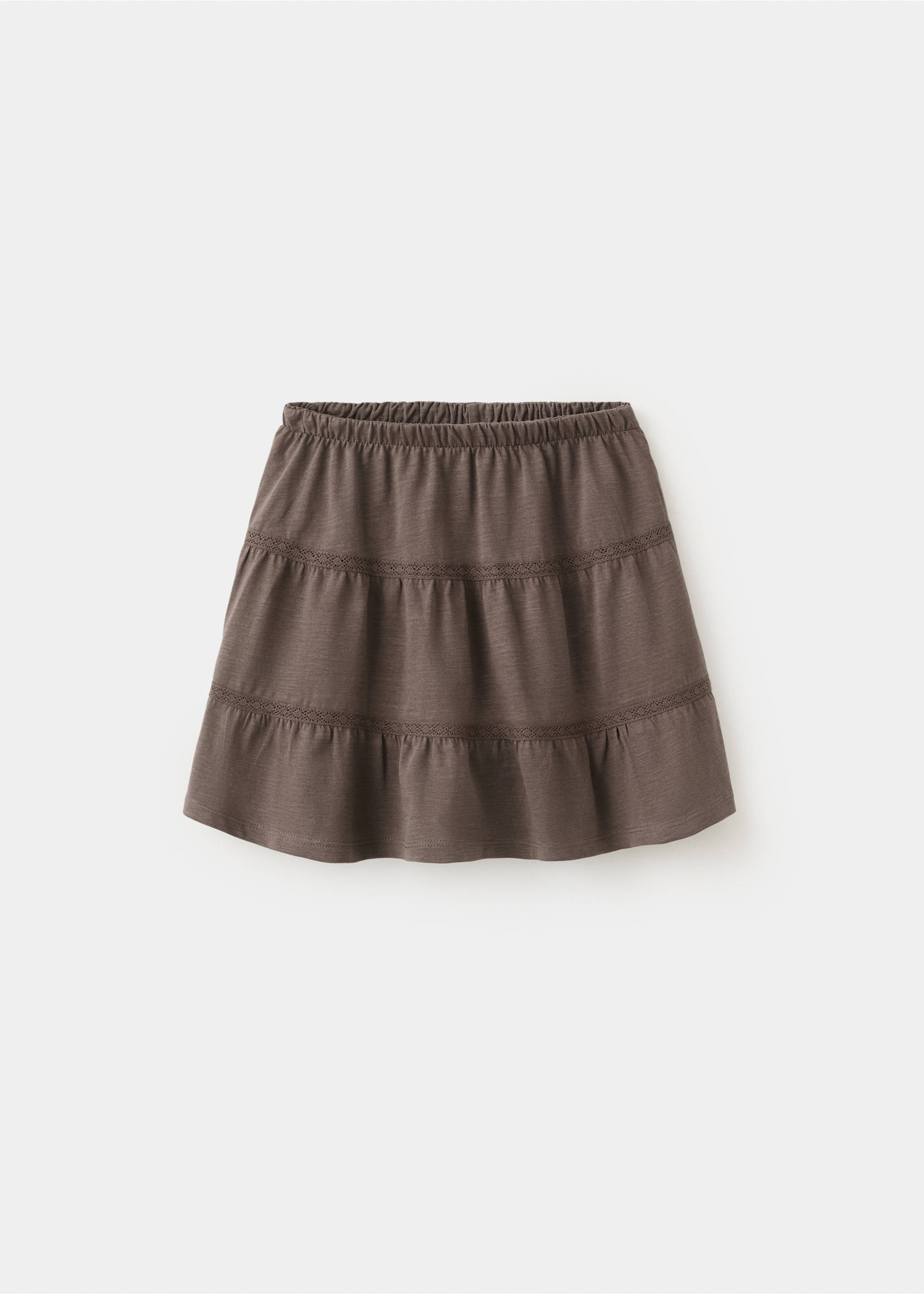 Ruffled cotton skirt - Article without model, Brown. Ref: 27056340-00.