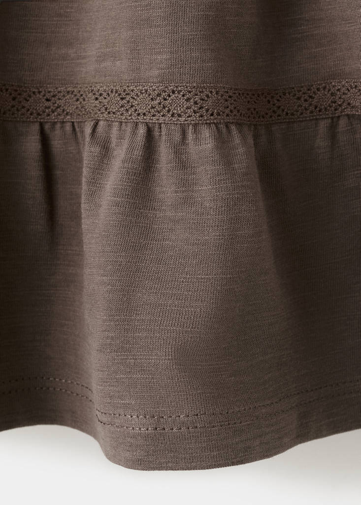 Ruffled cotton skirt — Brown