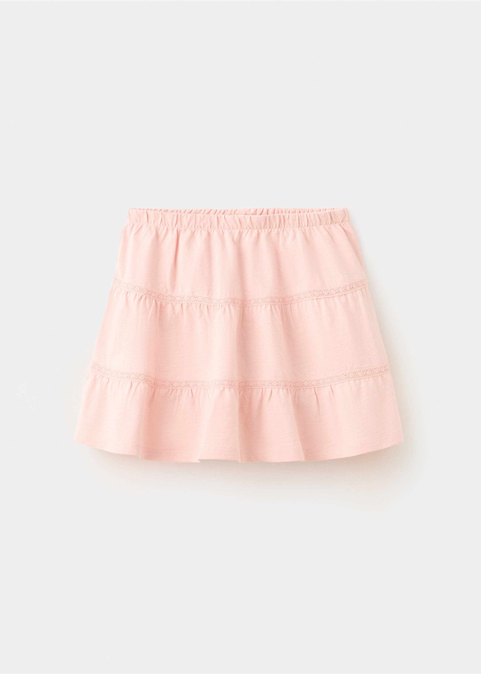 Ruffled cotton skirt - Article without model, Pink. Ref: 27056340-00.