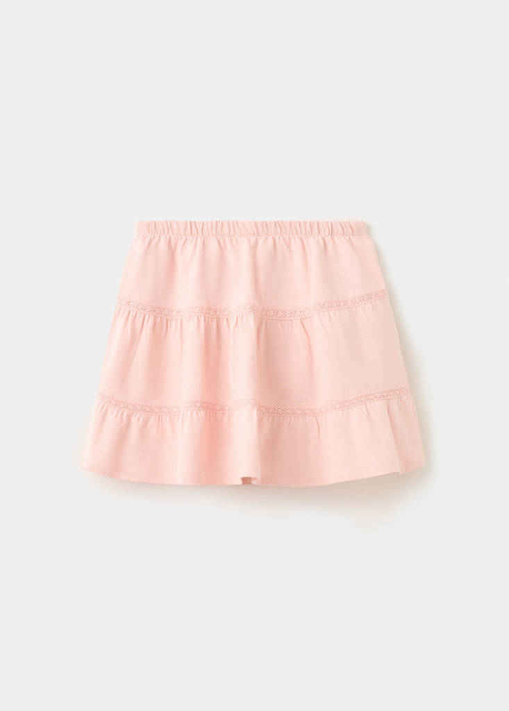 Ruffled cotton skirt — Pink