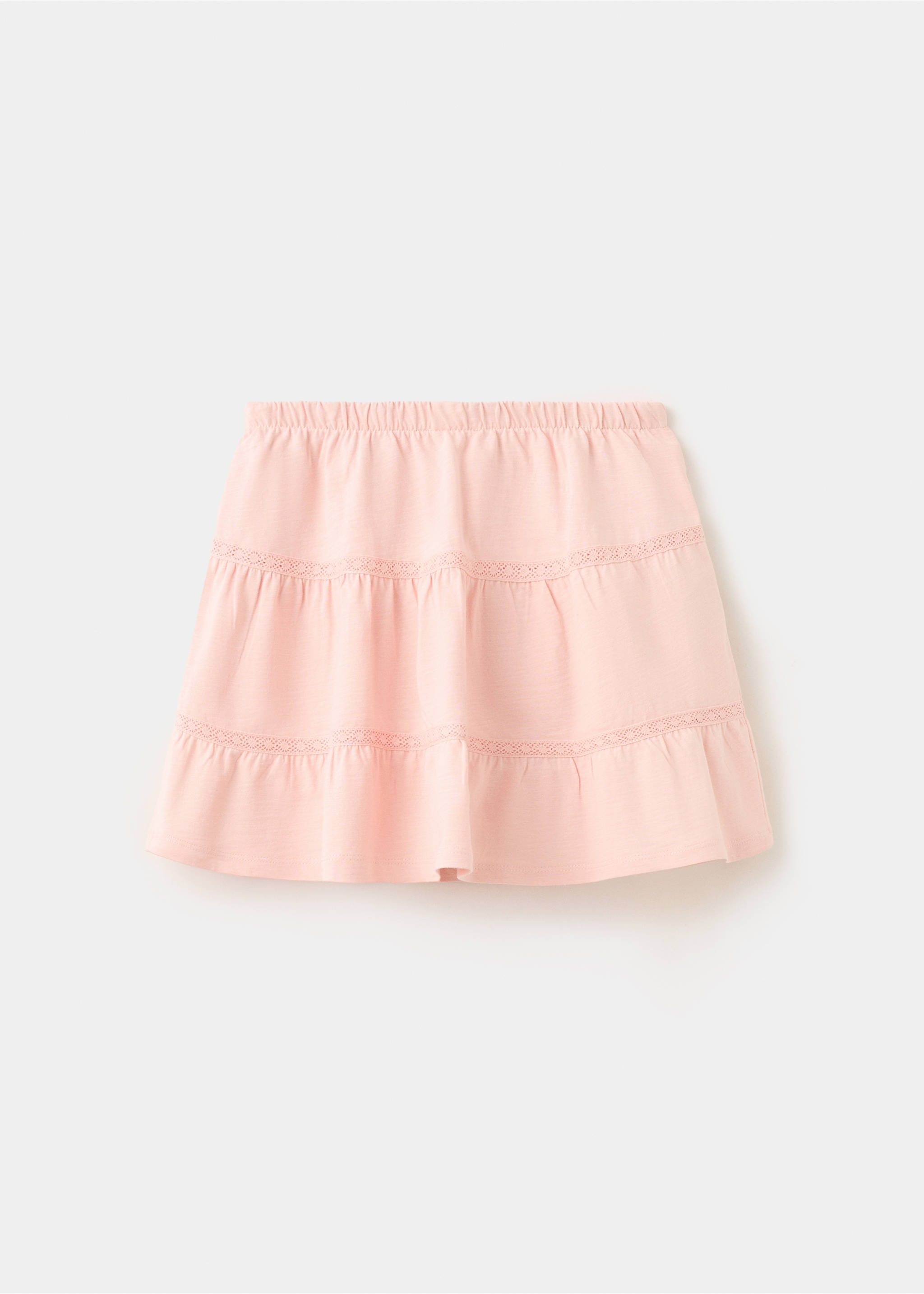 Ruffled cotton skirt - Reverse of the article, Pink. Ref: 27056340-00.