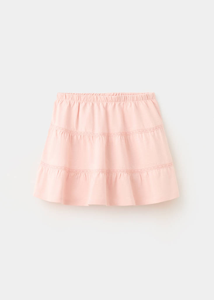 Ruffled cotton skirt — Pink