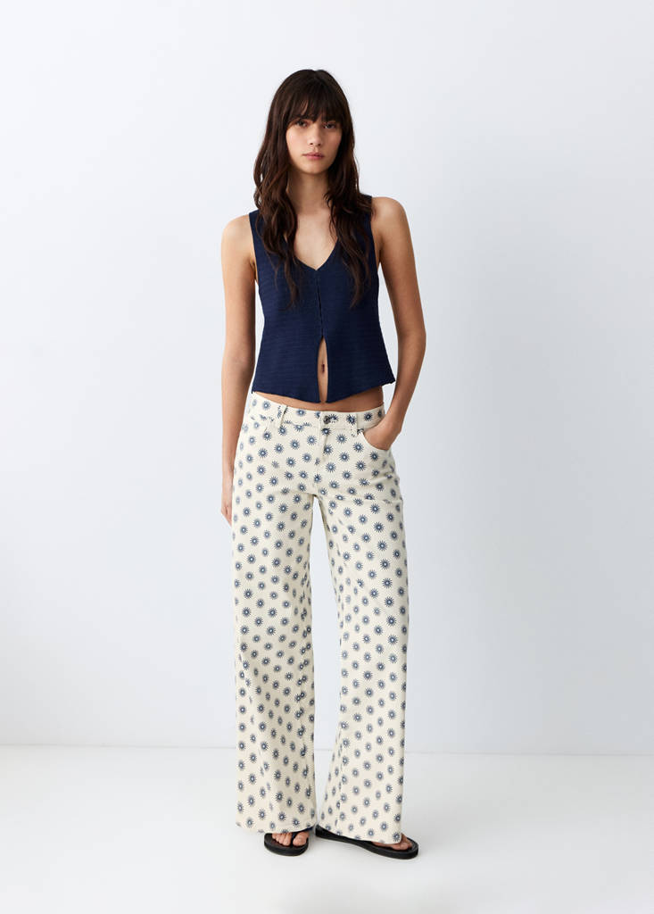 Printed wide leg jeans — Off White