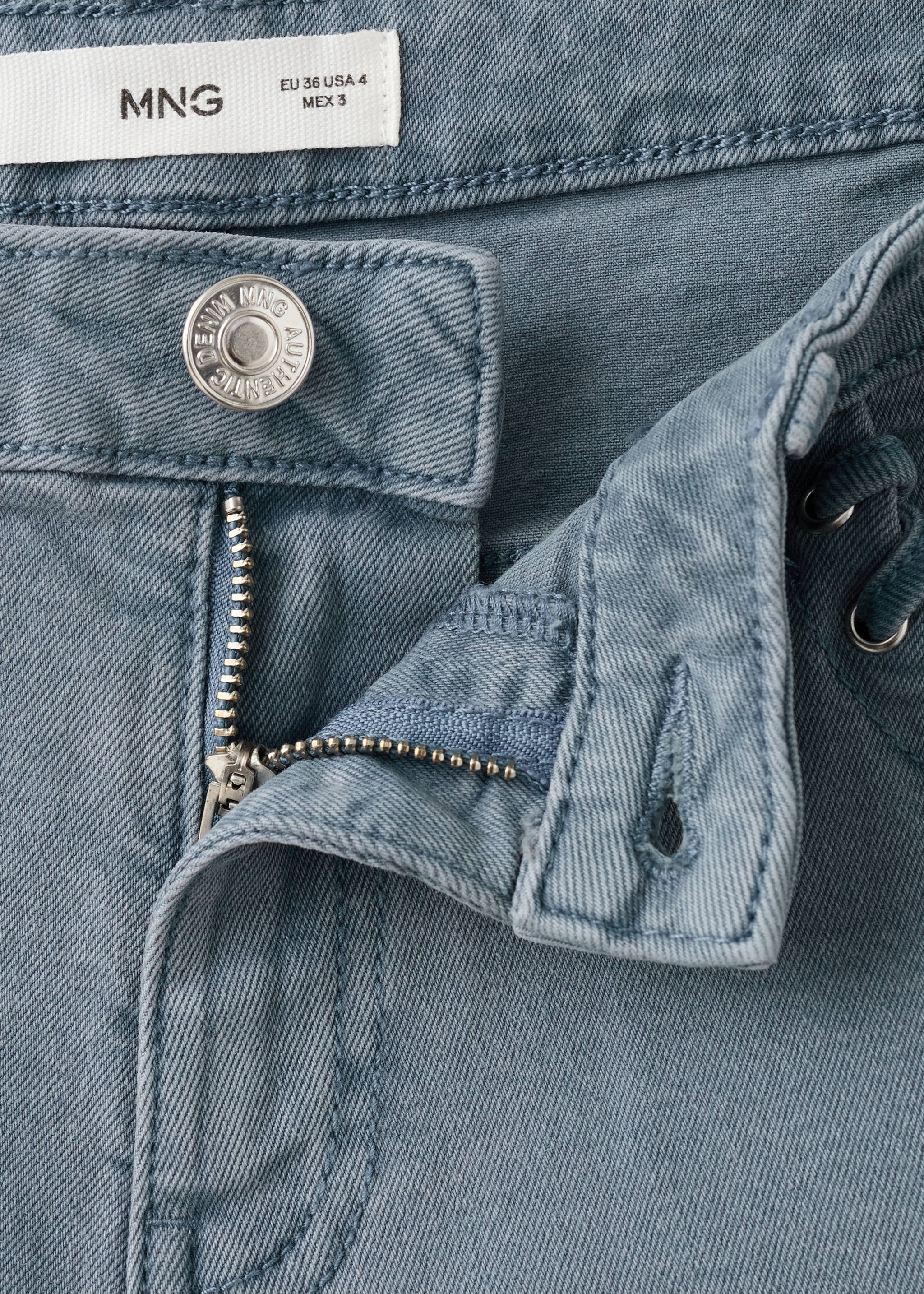 Mini shorts with decorative details - Details of the article 0, Blue. Ref: 27056342-00.