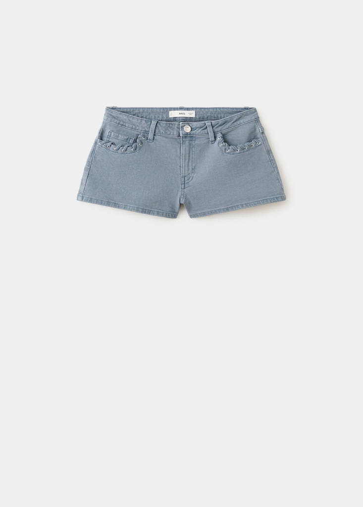 Mini shorts with decorative details — Blue