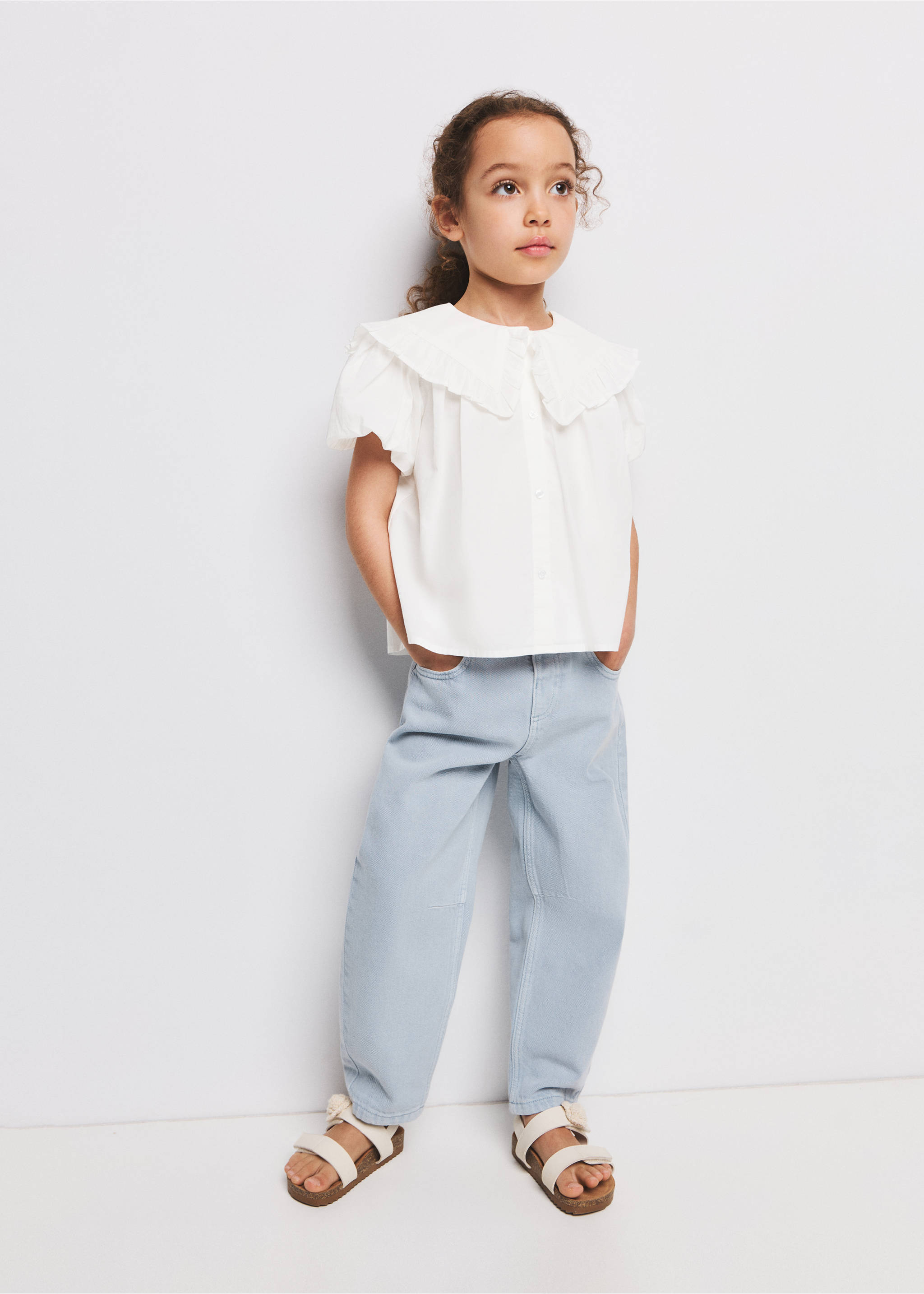 Ruffled cotton blouse - General plane, White. Ref: 27056343-00.