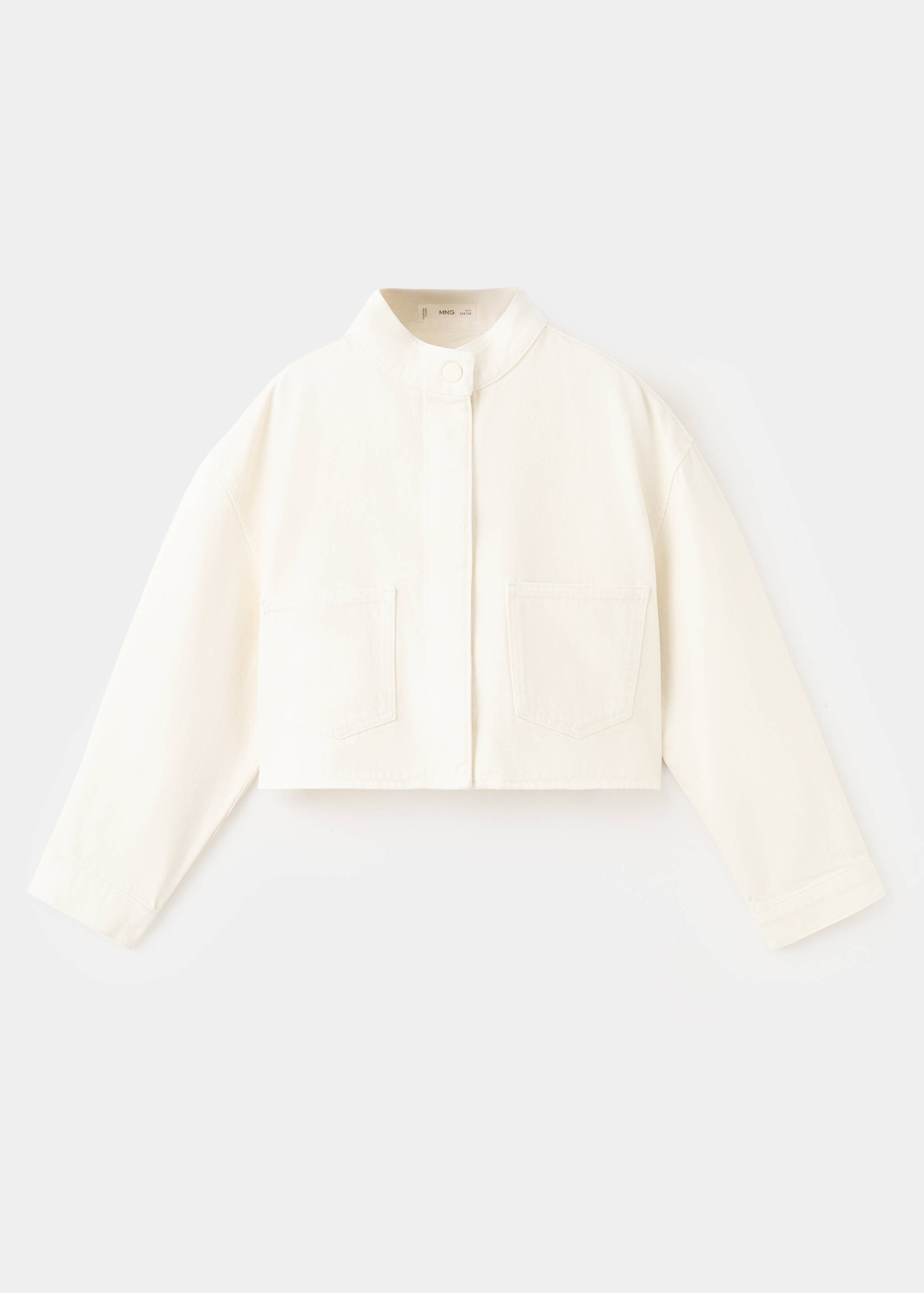 Denim jacket with a band collar - Article without model